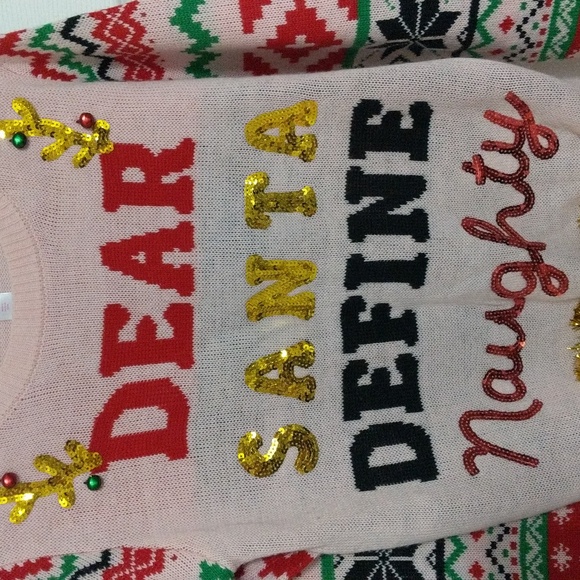 #57.NOBO NO BOUNDARIES UGLY CHRISTMAS SWEATER. SIZE: LARGE - Picture 2 of 7